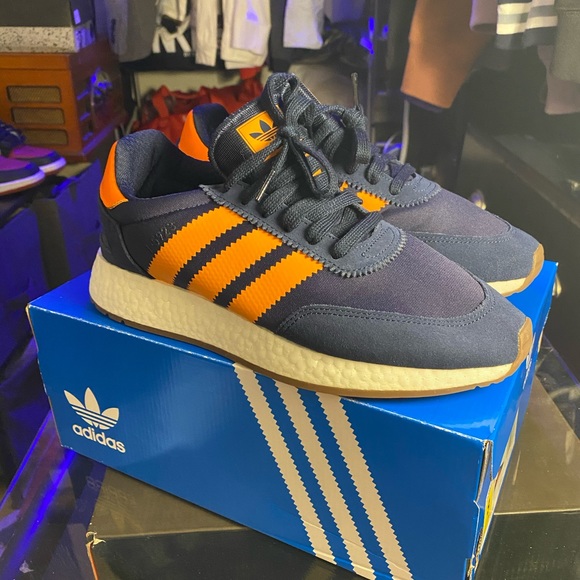 🆕 Adidas I-5923 Navy/Orange - Size: Mens 8 - Picture 2 of 8